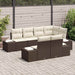 Tuinbankenset 7 st Bruin en Crème poly rattan