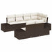 Tuinbankenset 7 st Bruin en Crème poly rattan