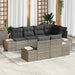 Tuinbankenset 7 st Grijs poly rattan
