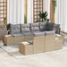 Tuinbankenset 7 st Beige en Licht Grijs poly rattan