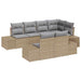 Tuinbankenset 7 st Beige en Licht Grijs poly rattan