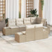 Tuinbankenset 7 st Beige en Crème poly rattan
