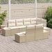 Tuinbankenset 7 st Beige en Crème poly rattan