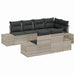 Tuinbankenset 7 st Lichtgrijs poly rattan