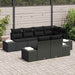 Tuinbankenset 7 st Zwart poly rattan
