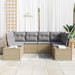 Tuinbankenset 6 st 6-Aantal zitplaatsen Beige en Licht Grijs