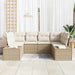 Tuinbankenset 6 st 6-Aantal zitplaatsen Beige en Crème