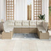 Tuinbankenset 9 st 8-Aantal zitplaatsen Beige en Crème