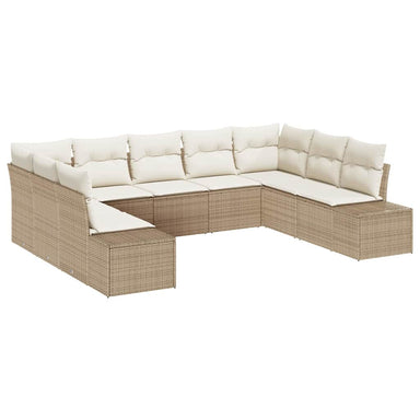 Tuinbankenset 9 st 8-Aantal zitplaatsen Beige en Crème