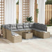 Tuinbankenset 9 st 8-Aantal zitplaatsen Beige en Licht Grijs
