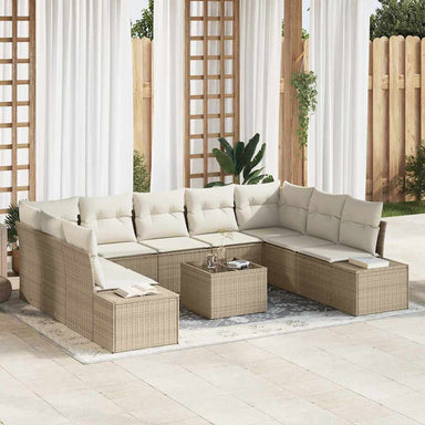 Tuinbankenset 9 st 8-Aantal zitplaatsen Beige en Crème