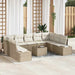Tuinbankenset 9 st 8-Aantal zitplaatsen Beige en Crème
