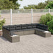 Tuinbankenset 10 st 9-Aantal zitplaatsen Grijs Polyrattan