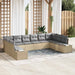 Tuinbankenset 10 st 9-Aantal zitplaatsen Beige en Licht Grijs