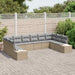Tuinbankenset 10 st 9-Aantal zitplaatsen Beige en Licht Grijs