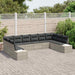 Tuinbankenset 10 st 9-Aantal zitplaatsen Lichtgrijs Polyrattan