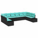 Tuinbankenset 10 st 9-Aantal zitplaatsen Zwart en Turquoise