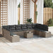 Tuinbankenset 10 st 9-Aantal zitplaatsen Grijs Polyrattan