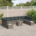 Tuinbankenset 10 st 9-Aantal zitplaatsen Grijs Polyrattan