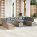 Tuinbankenset 10 st 9-Aantal zitplaatsen Beige en Licht Grijs