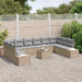 Tuinbankenset 10 st 9-Aantal zitplaatsen Beige en Licht Grijs