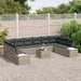 Tuinbankenset 10 st 9-Aantal zitplaatsen Lichtgrijs Polyrattan
