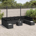 Tuinbankenset 10 st 9-Aantal zitplaatsen Zwart Polyrattan
