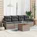 Tuinbankenset 5 st 4-Aantal zitplaatsen Grijs poly rattan