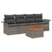 Tuinbankenset 5 st 4-Aantal zitplaatsen Grijs poly rattan