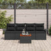 Tuinbankenset 5 st 4-Aantal zitplaatsen Zwart poly rattan