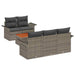 Tuinbankenset 6 st 5-Aantal zitplaatsen Grijs poly rattan