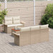 Tuinbankenset 6 st 5-Aantal zitplaatsen Beige en Crème