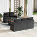 Tuinbankenset 6 st 5-Aantal zitplaatsen Zwart poly rattan