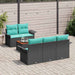Tuinbankenset 6 st 5-Aantal zitplaatsen Zwart en Turquoise