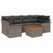 Tuinbankenset 7 st 6-Aantal zitplaatsen Grijs poly rattan