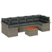 Tuinbankenset 8 st 7-Aantal zitplaatsen Grijs poly rattan