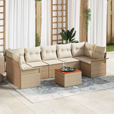 Tuinbankenset 8 st 7-Aantal zitplaatsen Beige en Crème