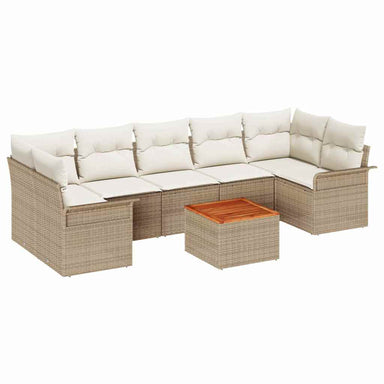 Tuinbankenset 8 st 7-Aantal zitplaatsen Beige en Crème