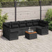 Tuinbankenset 8 st 7-Aantal zitplaatsen Zwart poly rattan