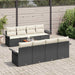 Tuinbankenset 9 st Zwart en Crème poly rattan