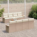 Tuinbankenset 9 st Beige en Crème poly rattan