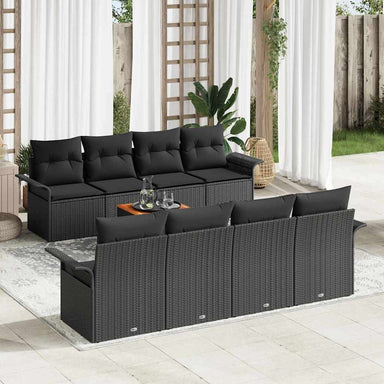 Tuinbankenset 9 st Zwart poly rattan