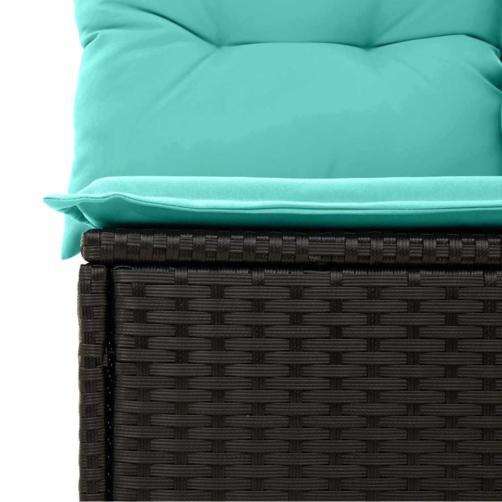 Tuinbankenset 9 st 8-Aantal zitplaatsen Zwart en Turquoise