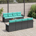 Tuinbankenset 9 st 8-Aantal zitplaatsen Zwart en Turquoise