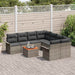 Tuinbankenset 9 st 8-Aantal zitplaatsen Grijs poly rattan
