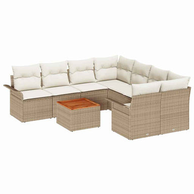 Tuinbankenset 9 st 8-Aantal zitplaatsen Beige en Crème