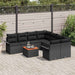 Tuinbankenset 9 st 8-Aantal zitplaatsen Zwart poly rattan