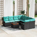 Tuinbankenset 9 st 8-Aantal zitplaatsen Zwart en Turquoise