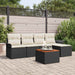 Tuinbankenset 6 st Zwart en Crème poly rattan