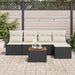 Tuinbankenset 6 st Zwart en Crème poly rattan